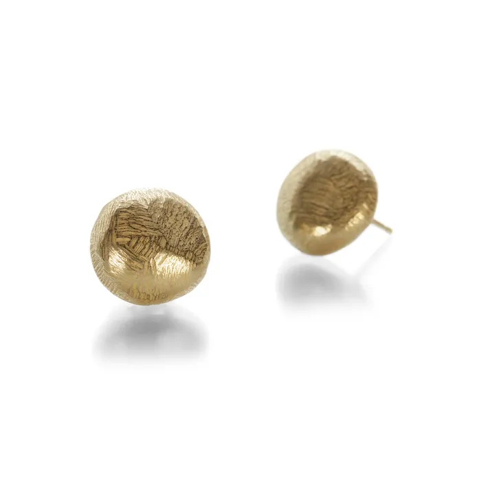 18k Yellow Gold Micro Pebble Earrings John Iversen Earrings