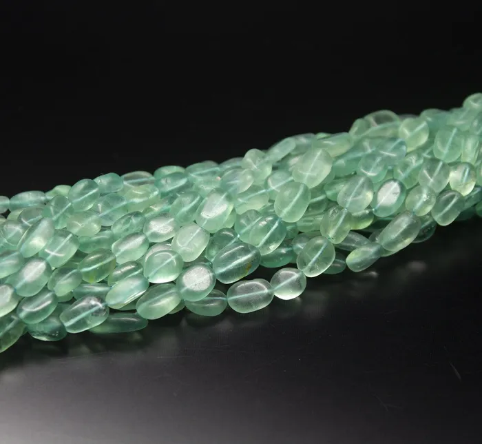 5 x 14 inch 58mm Blue Fluorite Smooth Oval Beads Necklace Fluorite Beads Beads Supplies USA Necklaces