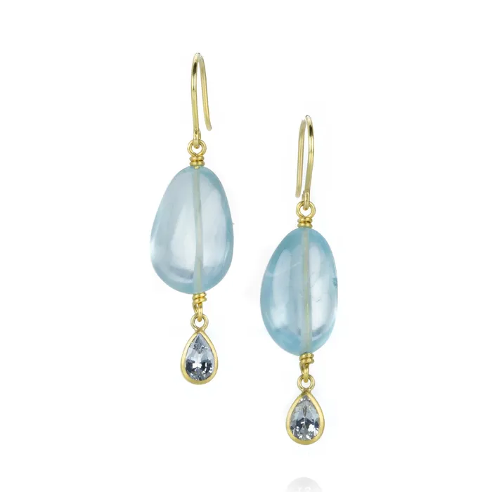 Aquamarine and Light Blue Sapphire Earrings Mallary Marks Earrings
