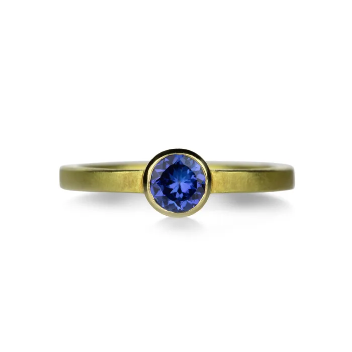 Barbara Heinrich Rings 18k Round Tanzanite Stacking Ring