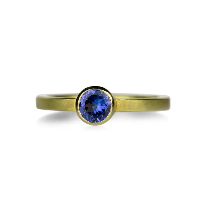 Barbara Heinrich Rings 18k Round Tanzanite Stacking Ring
