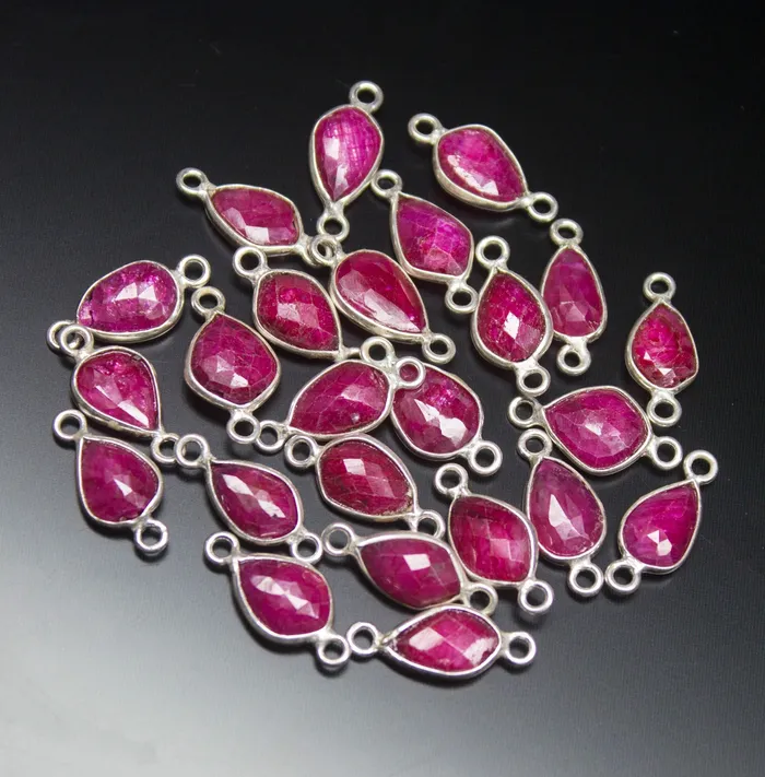 Beads Supplies USA Rings 5 pcs 1617mm Red Ruby Faceted Pear Shaped 925 Sterling Silver Connector Jewelry Finding Ruby Connector Beads Supplies USA Rings 5 pcs 1617mm Red Ruby Faceted Pear Shaped 925 Sterling Silver Connector Jewelry Finding Ruby Connector