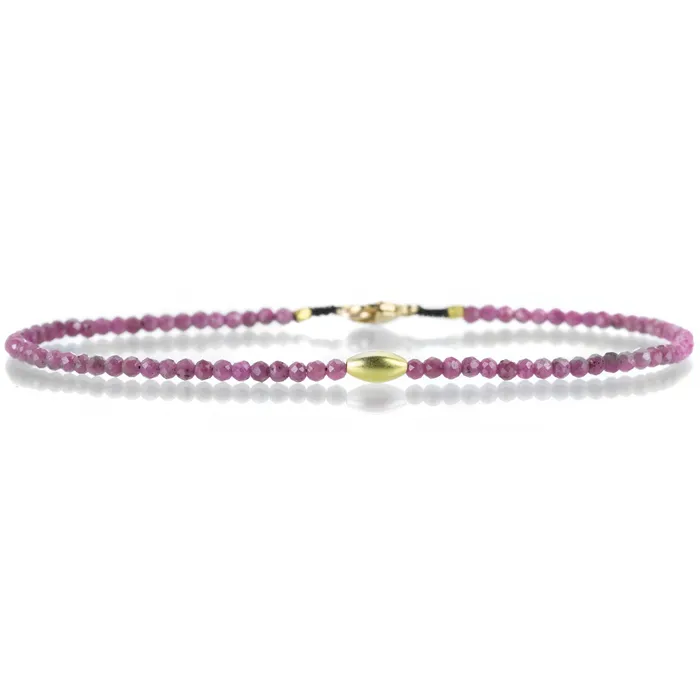 Bracelets Margaret Solow Pink Ruby Bead Bracelet