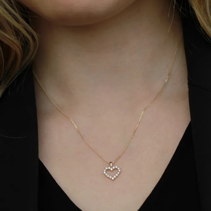 Diamond Evolution Necklaces 10kt Yellow Gold 033cttw LabGrown Diamond Heart Pendant