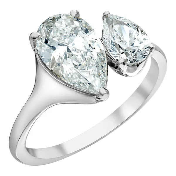 Diamond Evolution Rings 14kt White Gold 255cttw LabCreated Pear Diamond Engagement Ring