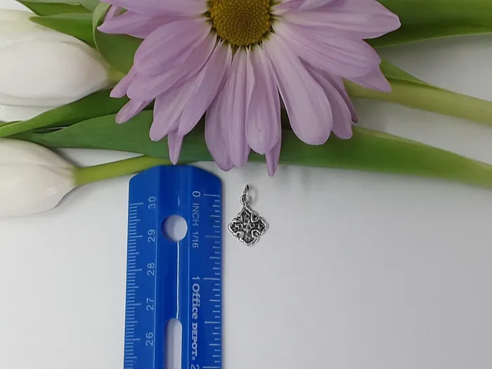 Dian Malouf Jewelry Made In The USA Rings ps7178 Small Sterling Silver St Thomas Cross Left Charm