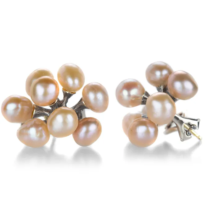 Earrings John Iversen Baroque Peach Freshwater Pearl Jacks Earrings Earrings John Iversen Baroque Peach Freshwater Pearl Jacks Earrings