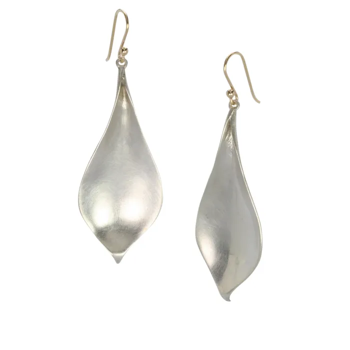 Earrings Large Sterling Silver Crocus Petal Earrings Annette Ferdinandsen