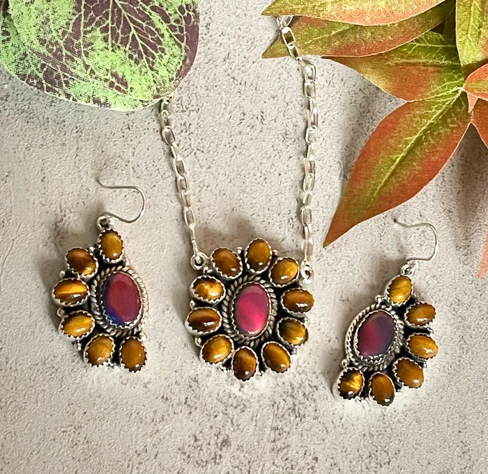 Earrings Sterling Silver Set Tigers EyeAurora NecklaceEarrings SophiaRene Boutique Earrings Sterling Silver Set Tigers EyeAurora NecklaceEarrings SophiaRene Boutique