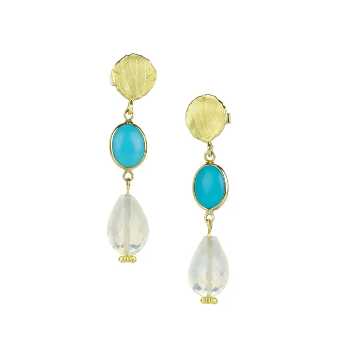 Earrings Turquoise and Ethiopian Opal Earrings Barbara Heinrich