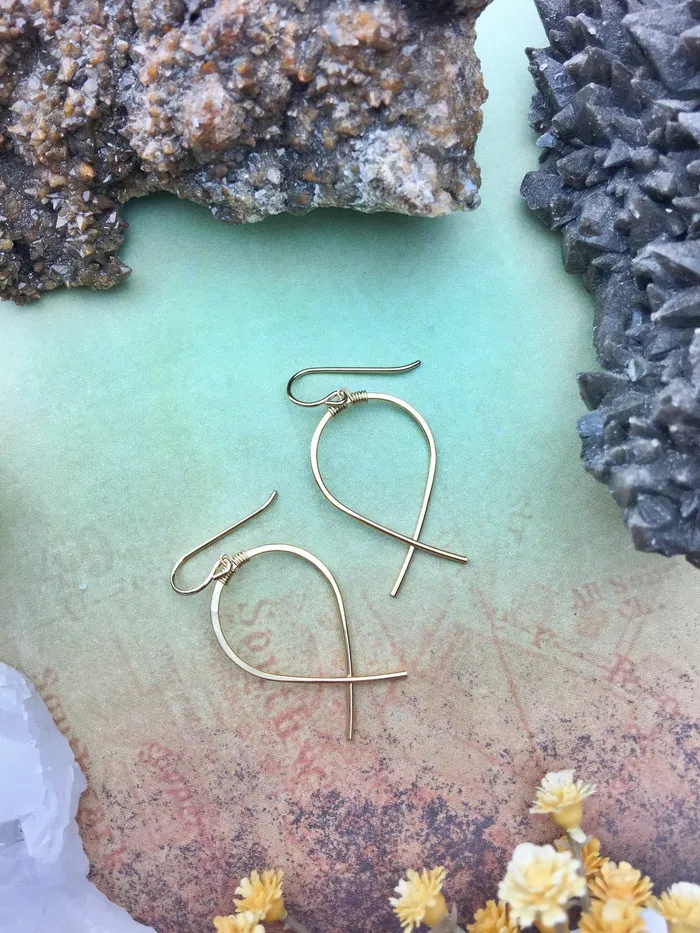 Enclave Gems Co Earrings SansStone Fishtail Earrings 14k Gold Fill