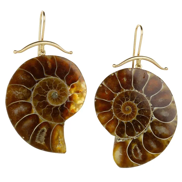 Gabriella Kiss Earrings 14k Large Ammonite Earrings