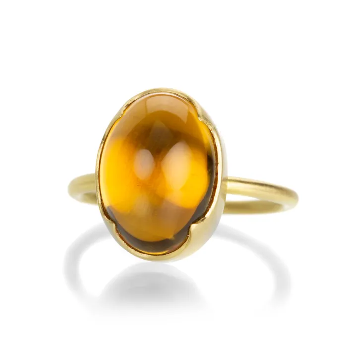 Gabriella Kiss Oval Cabochon Citrine Ring Rings