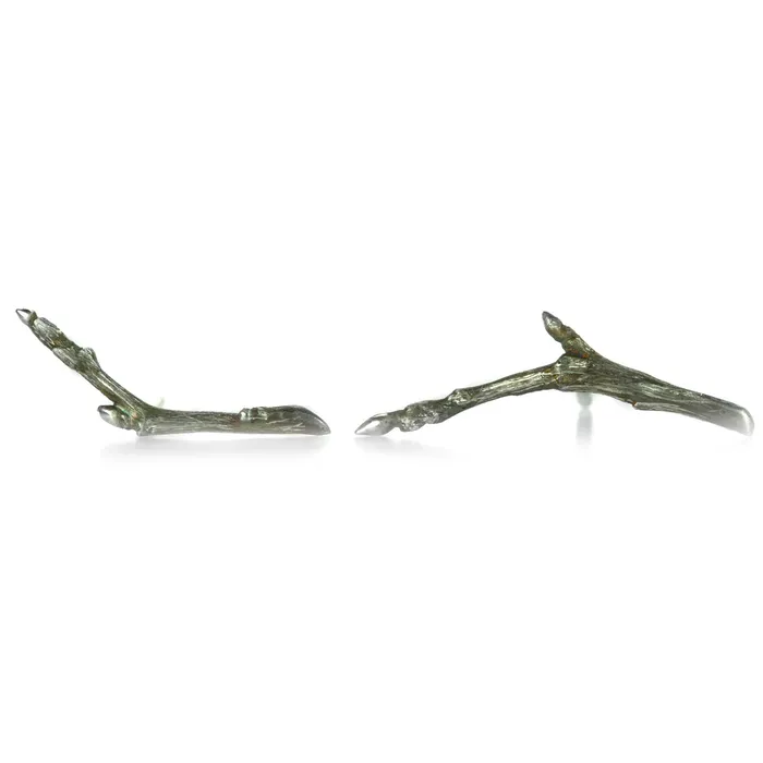 Gabriella Kiss Rings Asymmetrical Sterling Silver Branch Studs