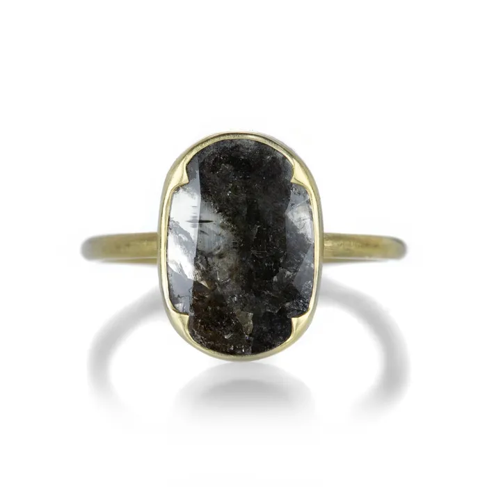 Gabriella Kiss Rings Oval Lacy Black Diamond Ring