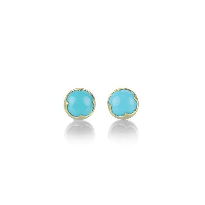 Gabriella Kiss Round Turquoise Stud Earrings Earrings