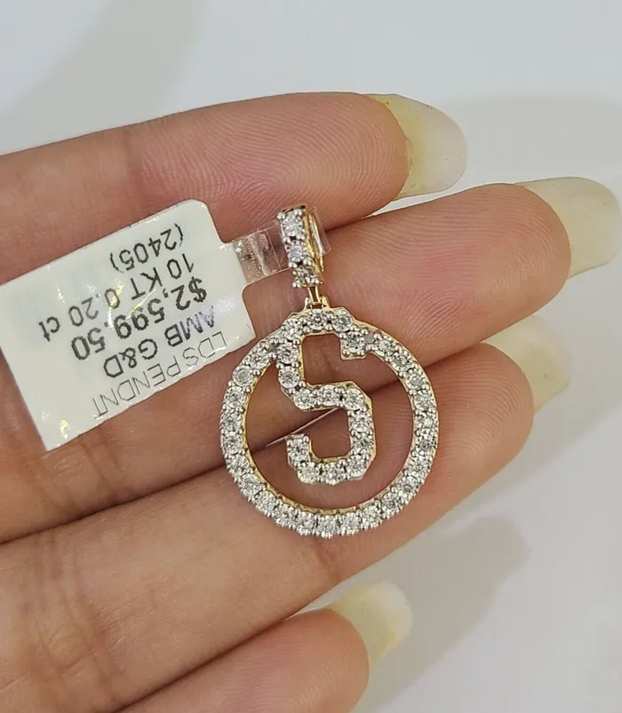 Gold and Diamond Charm Necklaces 10k Diamond S Charm Pendant Initial Alphabet Letter Real Genuine Yellow Gold Gold and Diamond Charm Necklaces 10k Diamond S Charm Pendant Initial Alphabet Letter Real Genuine Yellow Gold