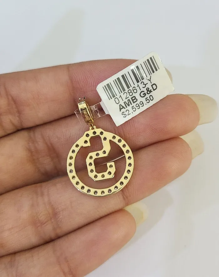 Gold and Diamond Charm Necklaces 10k Diamond S Charm Pendant Initial Alphabet Letter Real Genuine Yellow Gold