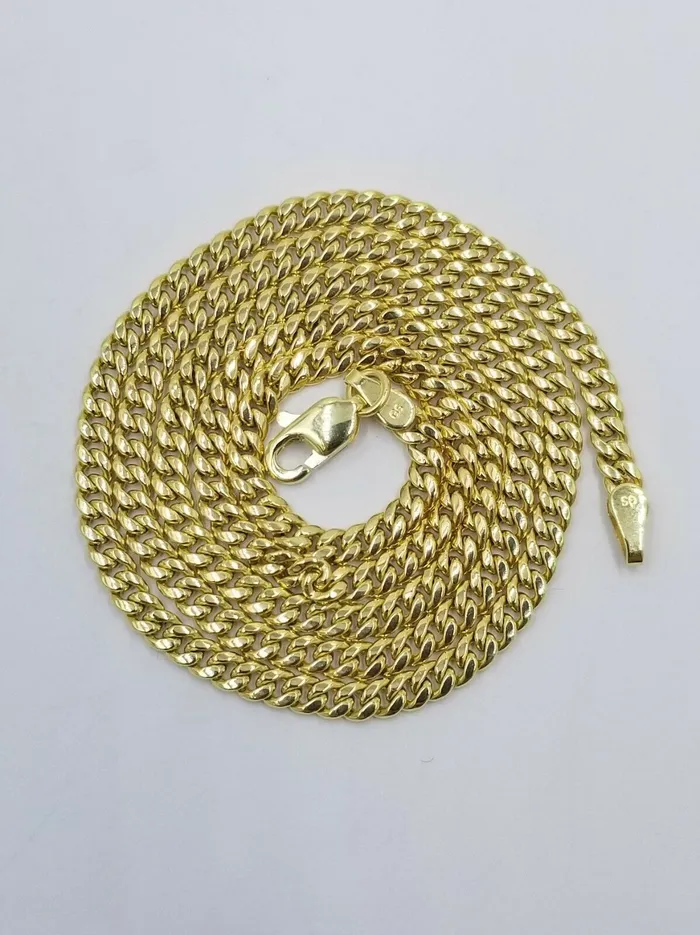 Gold and Diamond Necklaces 10K Yellow Gold Miami Cubin Link Chain Dripping Heart Diamond Cut Pendant