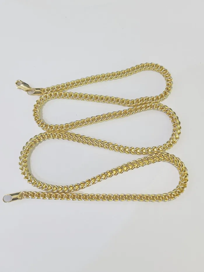 Gold and Diamond Necklaces 14k Franco Diamond Cut Chain Yellow gold 4mm 24 inch necklace lobster lock 10kt