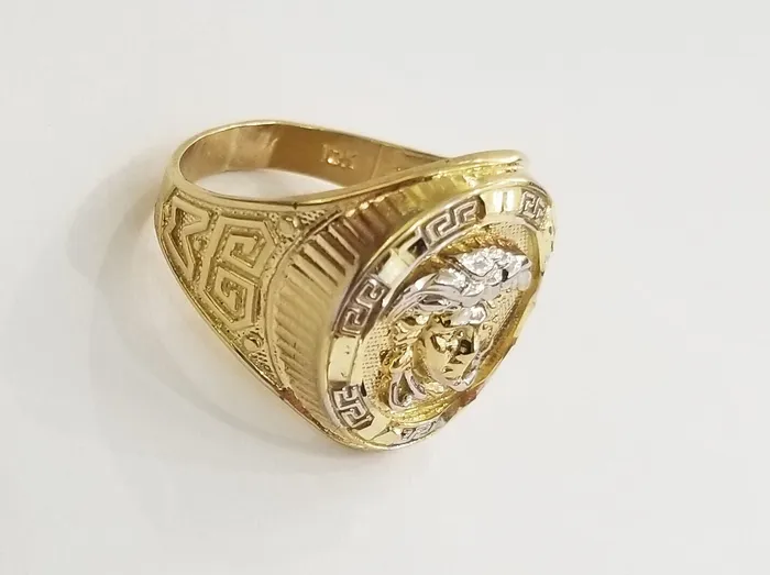 Gold and Diamond Rings Real 10K Yellow Gold Ring Head Pinky Casual size 9 Mens Ring