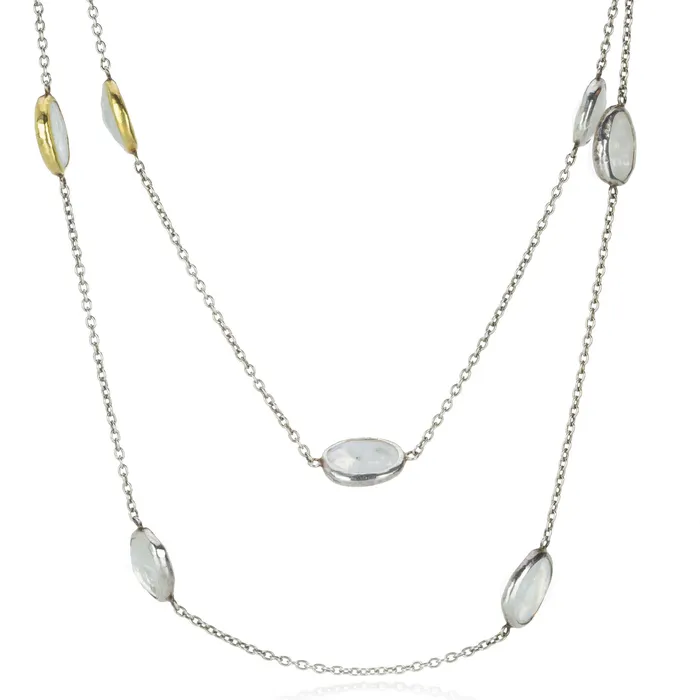 Gurhan Necklaces One of a Kind Rose Cut Moonstone Station Necklace