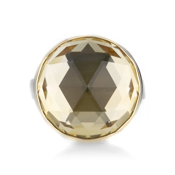 Jamie Joseph Rings Round Rose Cut Citrine Ring