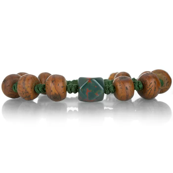 Joseph Brooks Bracelets Tibetan Bodhi Bead Bracelet with Bloodstone