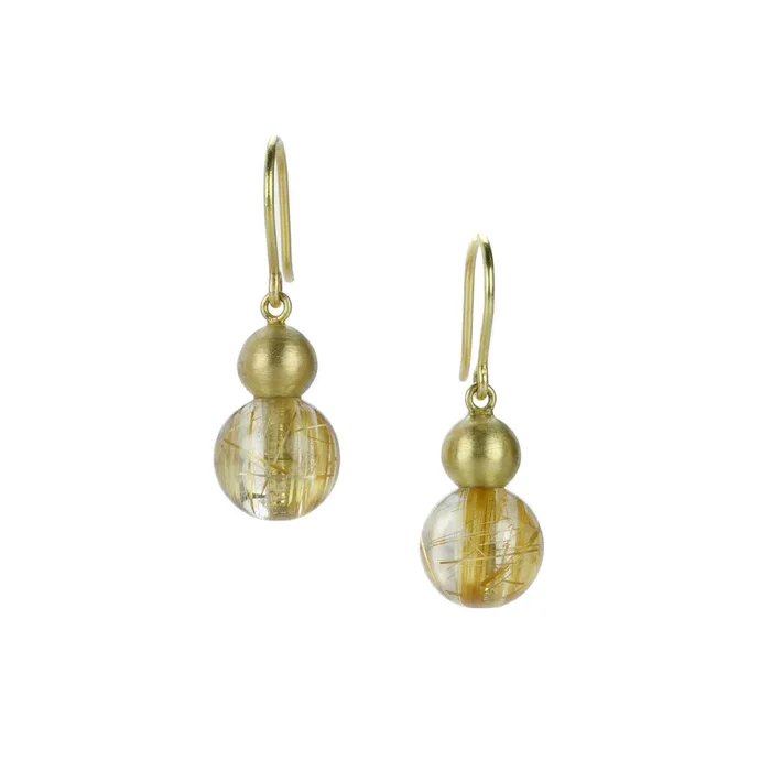 Mallary Marks Earrings Rutilated Quartz Buoy Drop Earrings