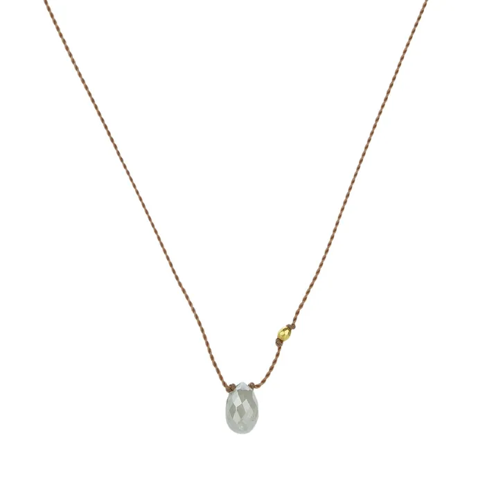 Margaret Solow Necklaces Gray Diamond Briolette Pendant Necklace