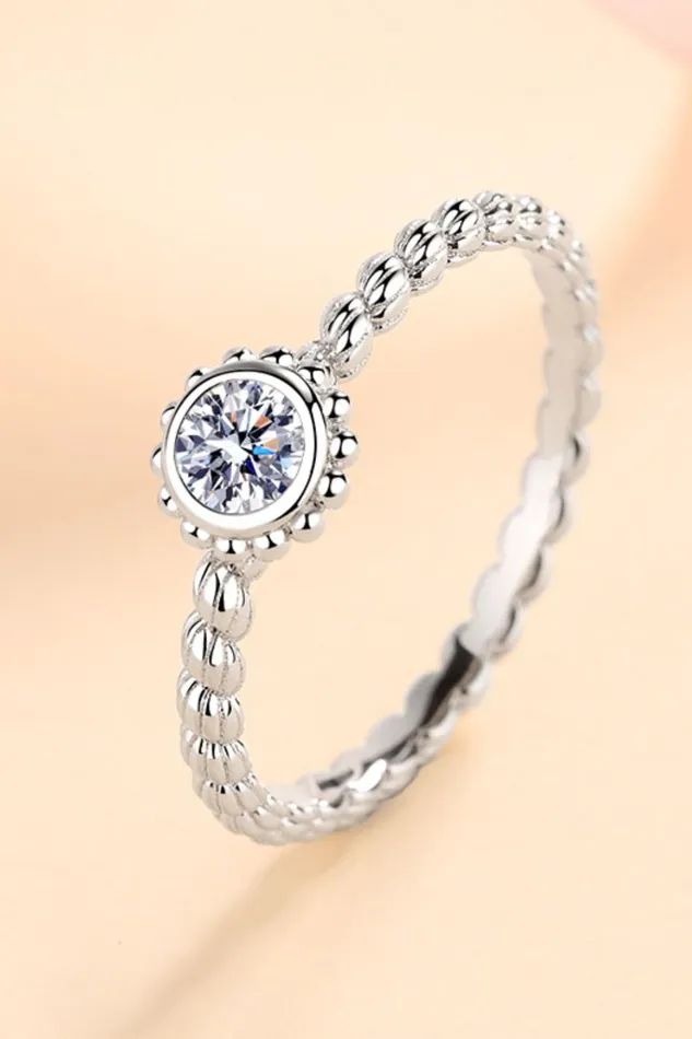 Moissanite RhodiumPlated Ring Trendsi Rings