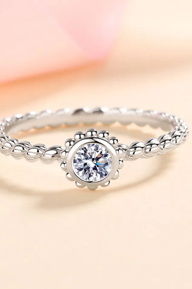 Moissanite RhodiumPlated Ring Trendsi Rings