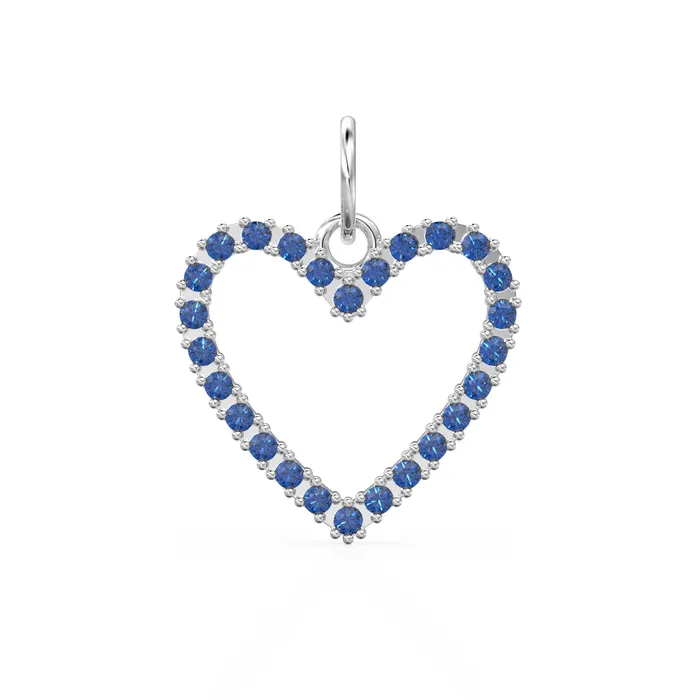 Necklaces 226mm 14K solid Yellow Gold Green Blue Sapphire Large LOVE Heart Charm Necklace Pendant Jalvi Co Necklaces 226mm 14K solid Yellow Gold Green Blue Sapphire Large LOVE Heart Charm Necklace Pendant Jalvi Co