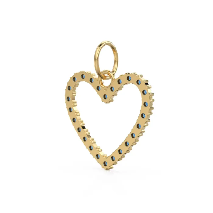 Necklaces 226mm 14K solid Yellow Gold Green Blue Sapphire Large LOVE Heart Charm Necklace Pendant Jalvi Co Necklaces 226mm 14K solid Yellow Gold Green Blue Sapphire Large LOVE Heart Charm Necklace Pendant Jalvi Co