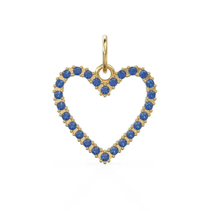 Necklaces 226mm 14K solid Yellow Gold Green Blue Sapphire Large LOVE Heart Charm Necklace Pendant Jalvi Co Necklaces 226mm 14K solid Yellow Gold Green Blue Sapphire Large LOVE Heart Charm Necklace Pendant Jalvi Co