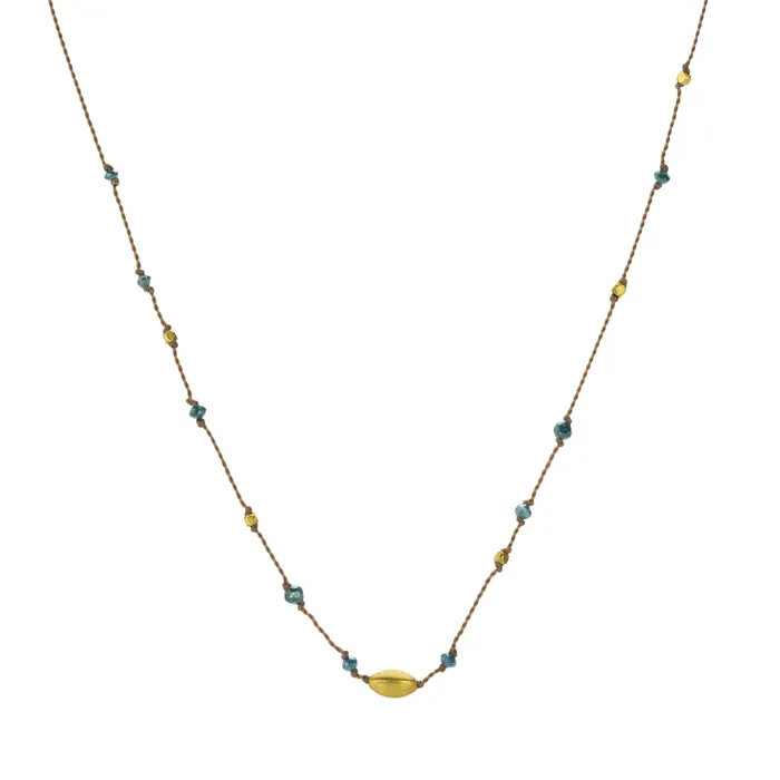 Necklaces Blue Diamond and 18k Gold Bead Necklace Margaret Solow