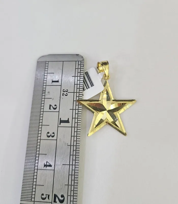 Necklaces Gold and Diamond 10k 25mm Rope Chain Star Pendant 1830 Yellow Gold Set Charm Necklace