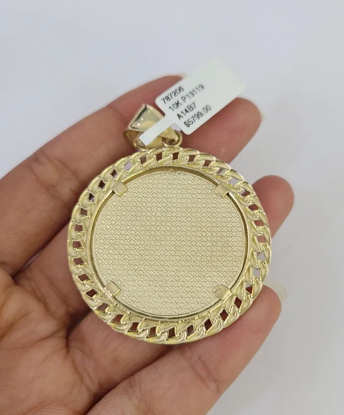 Necklaces Gold and Diamond 10K Franco Chain Last Supper Charm Necklace 2028 4mm Gold SET Yellow