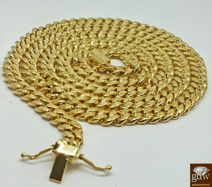 Necklaces Gold and Diamond 14k Gold Chain For Mens 71mm Miami Cuban Chain 26 inch Box Lock Strong Link