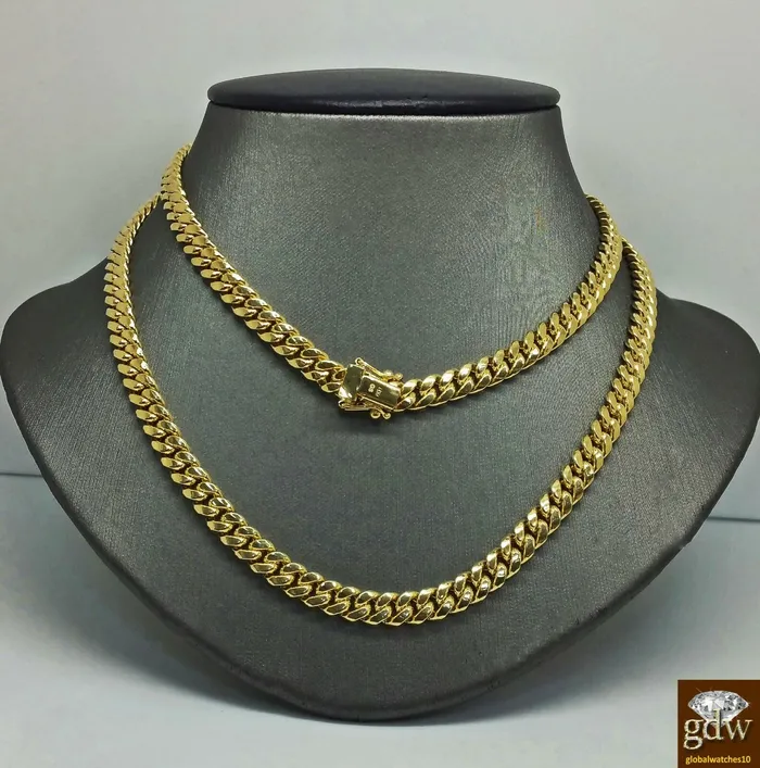 Necklaces Gold and Diamond 14k Gold Chain For Mens 71mm Miami Cuban Chain 26 inch Box Lock Strong Link