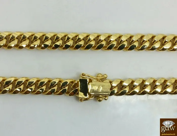Necklaces Gold and Diamond 14k Gold Chain For Mens 71mm Miami Cuban Chain 26 inch Box Lock Strong Link