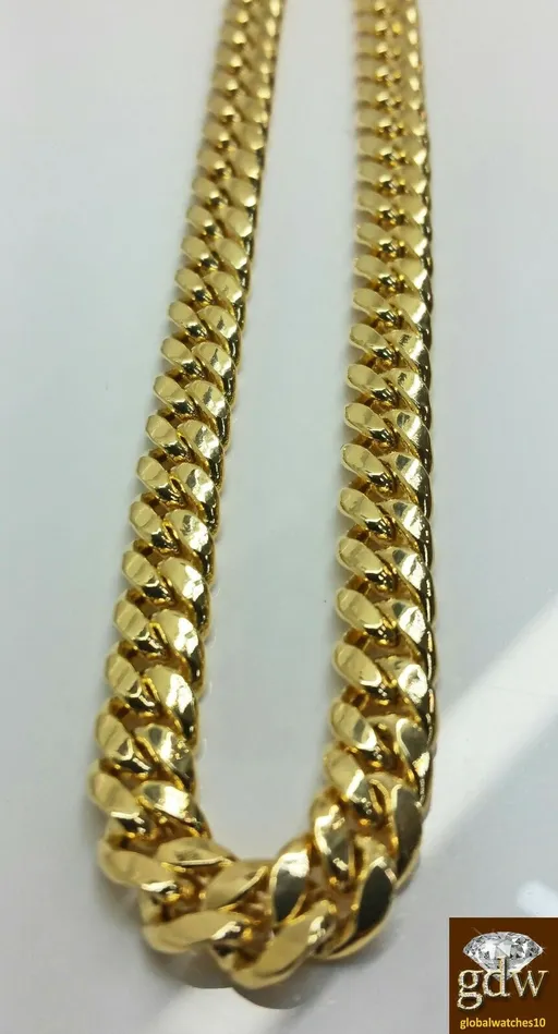 Necklaces Gold and Diamond 14k Gold Chain For Mens 71mm Miami Cuban Chain 26 inch Box Lock Strong Link