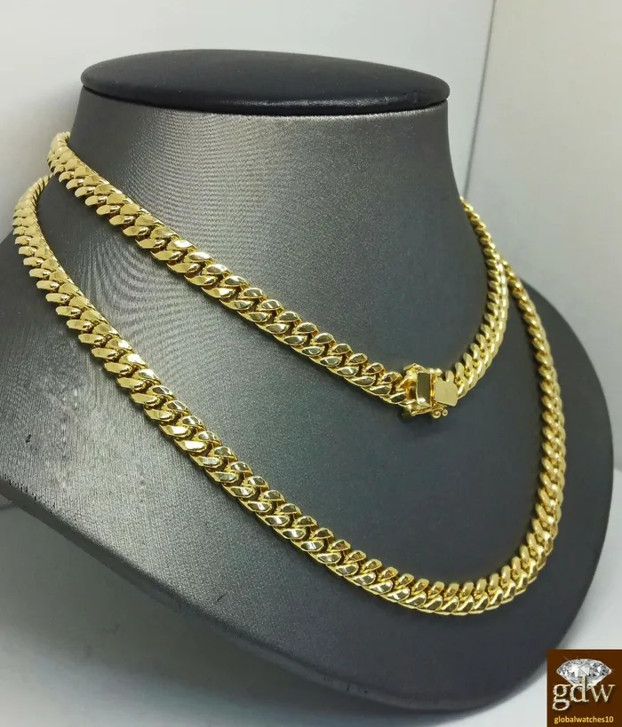 Necklaces Gold and Diamond 14k Gold Chain For Mens 71mm Miami Cuban Chain 26 inch Box Lock Strong Link