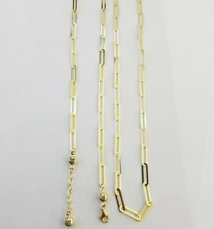 Necklaces Gold and Diamond Real 10k Women Paperclip Chain 4mm 22 lobster Clasp10kt yellow Gold necklace