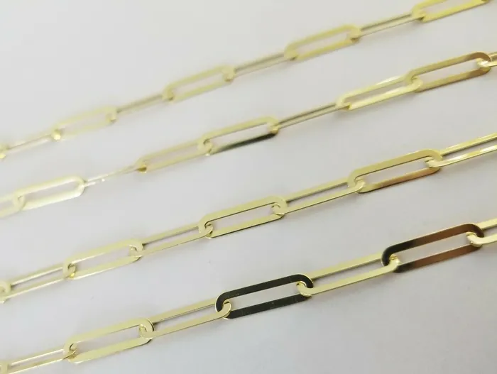 Necklaces Gold and Diamond Real 10k Women Paperclip Chain 4mm 22 lobster Clasp10kt yellow Gold necklace