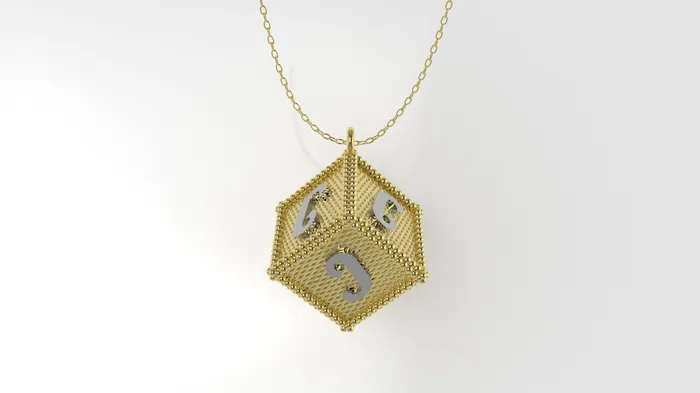 Necklaces JCM DESIGN JEWELRY 14K Customizable Initial Gold Pendant Filigree Only Pendant Cube Style Necklaces JCM DESIGN JEWELRY 14K Customizable Initial Gold Pendant Filigree Only Pendant Cube Style