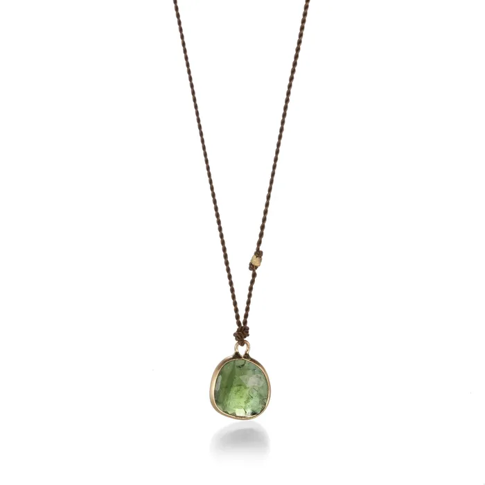 Necklaces Margaret Solow Green Tourmaline Slice Necklace