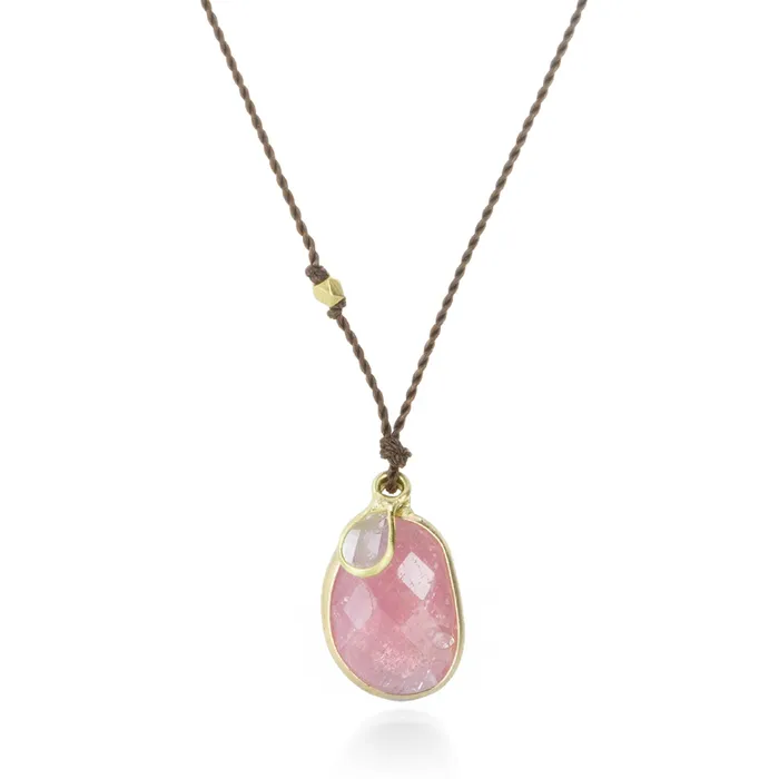 Pink Sapphire and Diamond Necklace Margaret Solow Necklaces