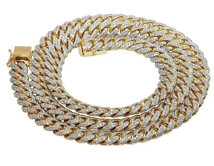 REAL 10k Miami cuban Link Chain Necklace Gold Diamonds 26 11mm SOLID 23CT Gold and Diamond Necklaces REAL 10k Miami cuban Link Chain Necklace Gold Diamonds 26 11mm SOLID 23CT Gold and Diamond Necklaces