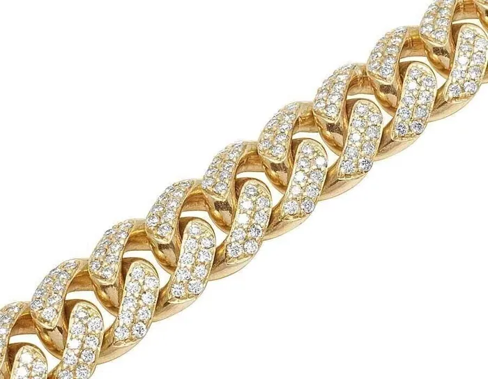 REAL 10k Miami cuban Link Chain Necklace Gold Diamonds 26 11mm SOLID 23CT Gold and Diamond Necklaces